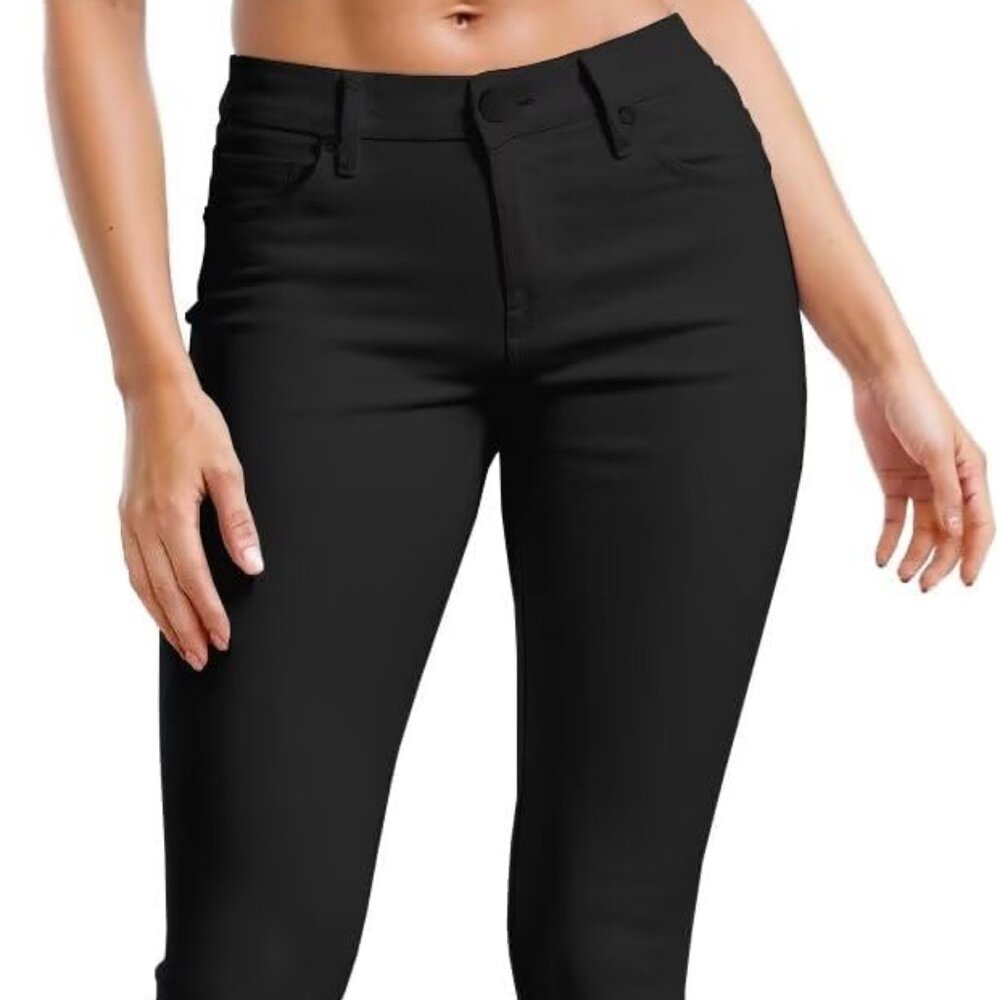 Hybrid & Co Womens Hyper Ultra Stretch Skinny Leg Casual Pants Black Small